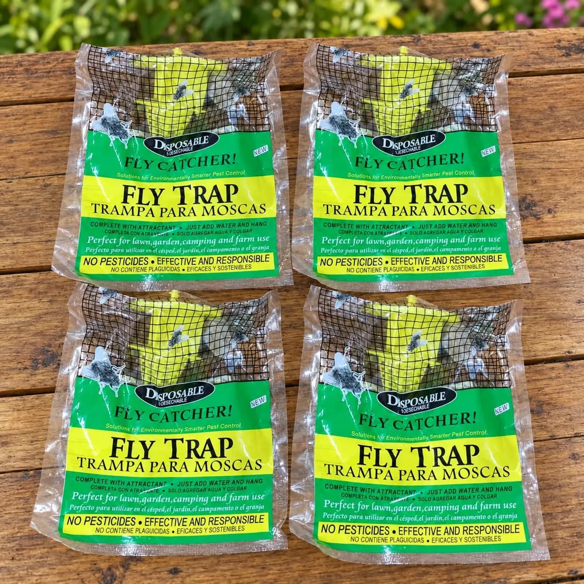 VIREO Pack x4 — 4 trampas para moscas, listas para colgar